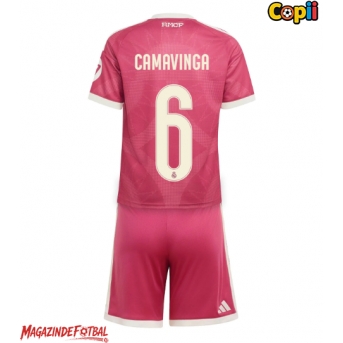 Real Madrid Eduardo Camavinga #6 Echipament de Fotbal Replică 2026-27 Copii Treilea (+ Șorturi)
